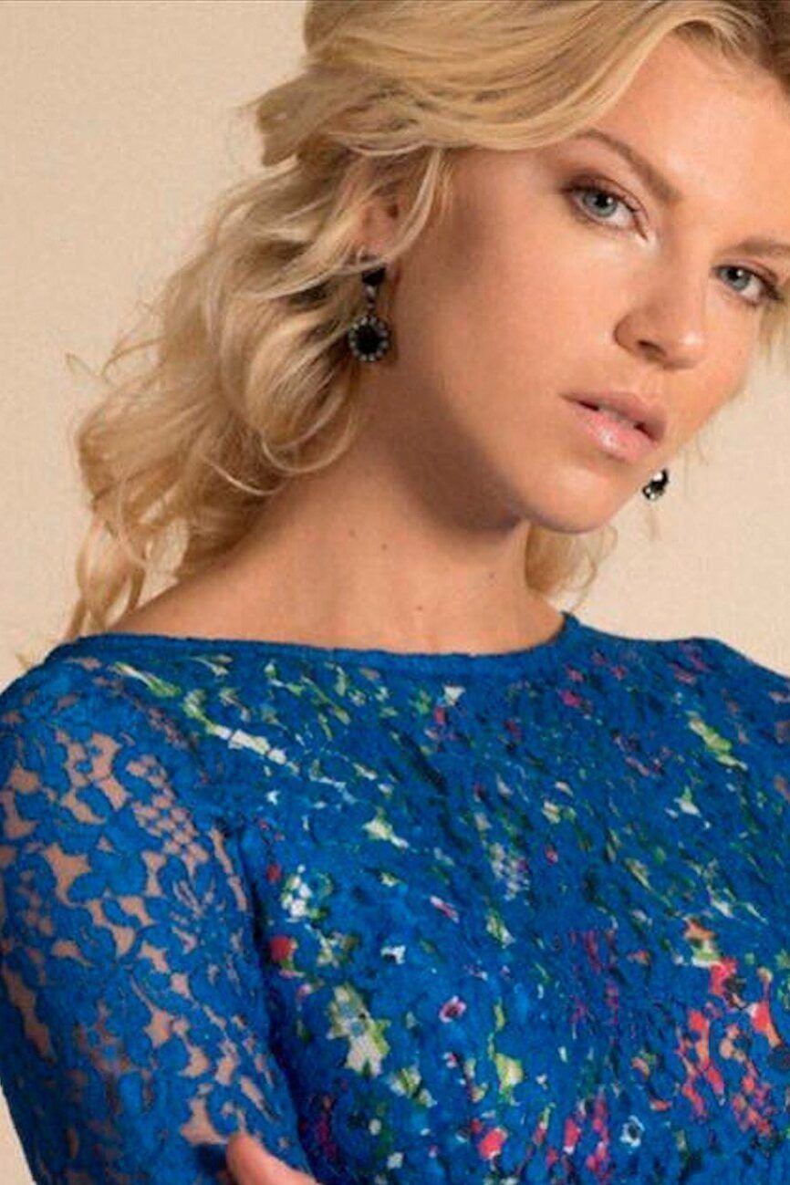 Top de Chantilly azul MOSKADA
