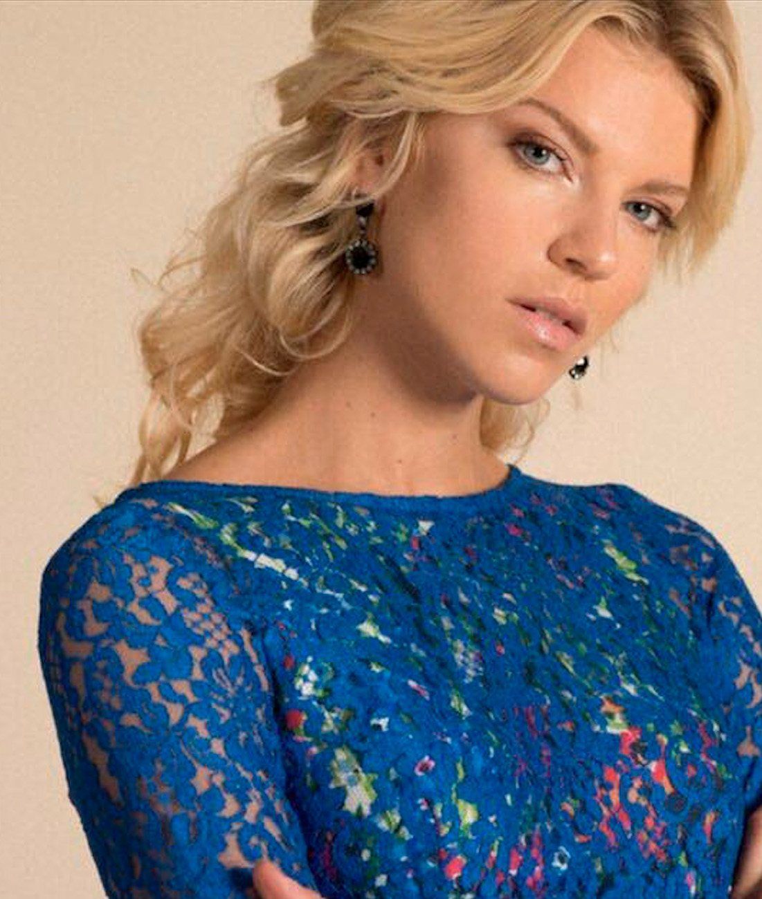 Top de Chantilly azul MOSKADA