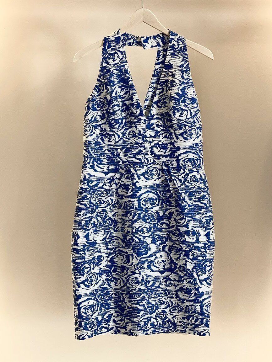Vestido flores azules MOSKADA