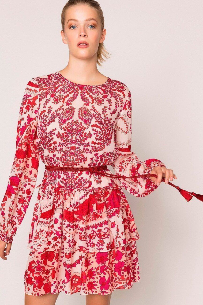 Vestido de georgette cachemira TWINSET