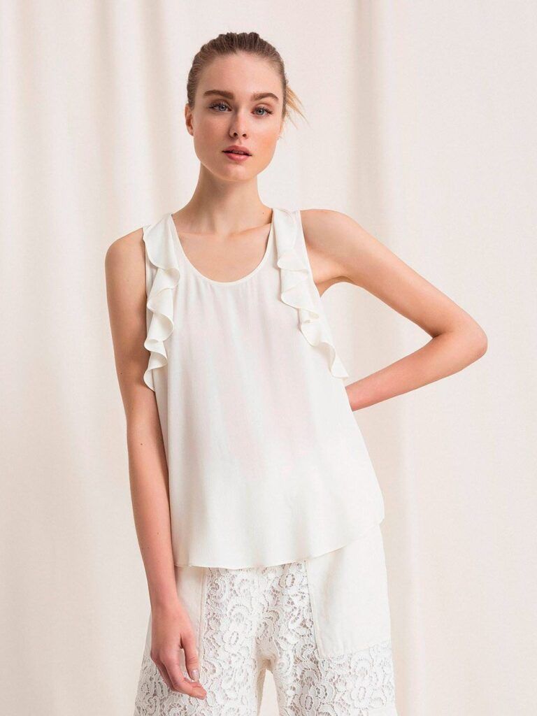 Top volantes mezcla seda TWINSET