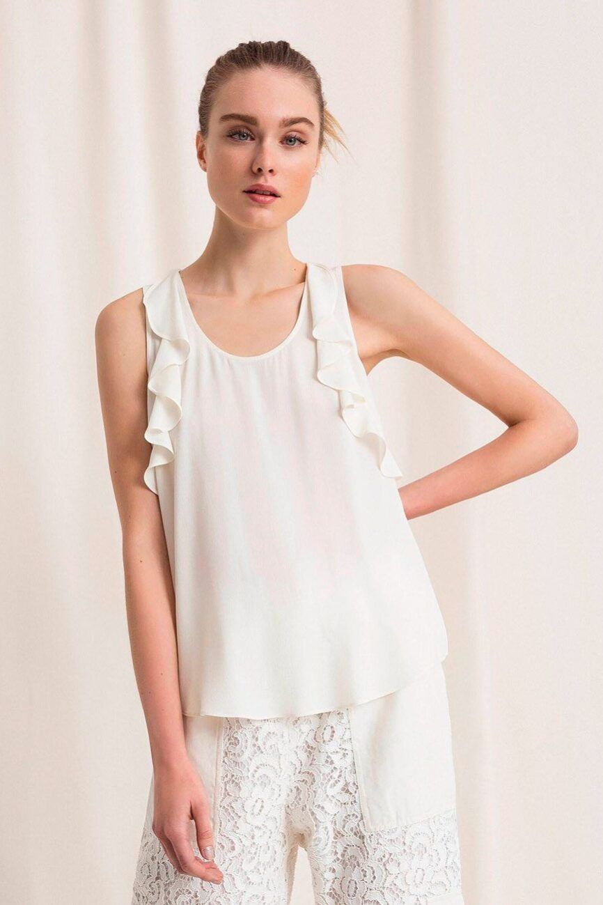 Top volantes mezcla seda TWINSET