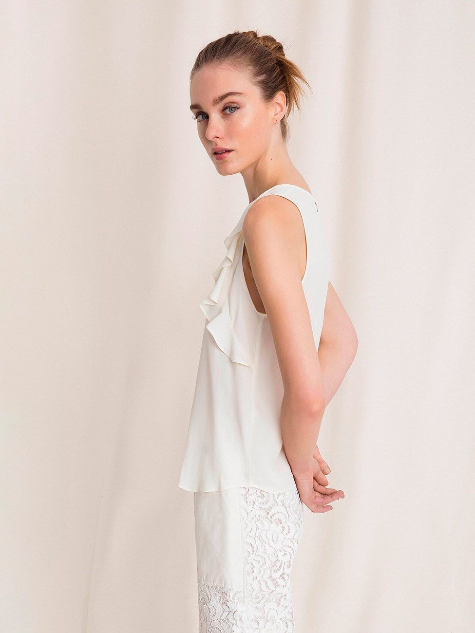 Top volantes mezcla seda TWINSET