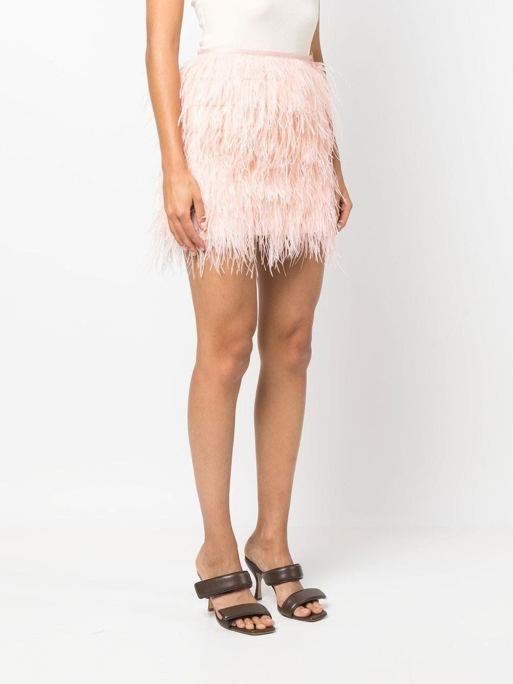 Minifalda de raso con plumas TWINSET