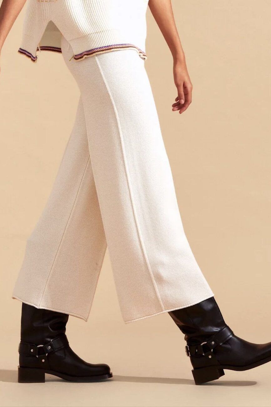 Pantalón ancho de punto y lana AKEP