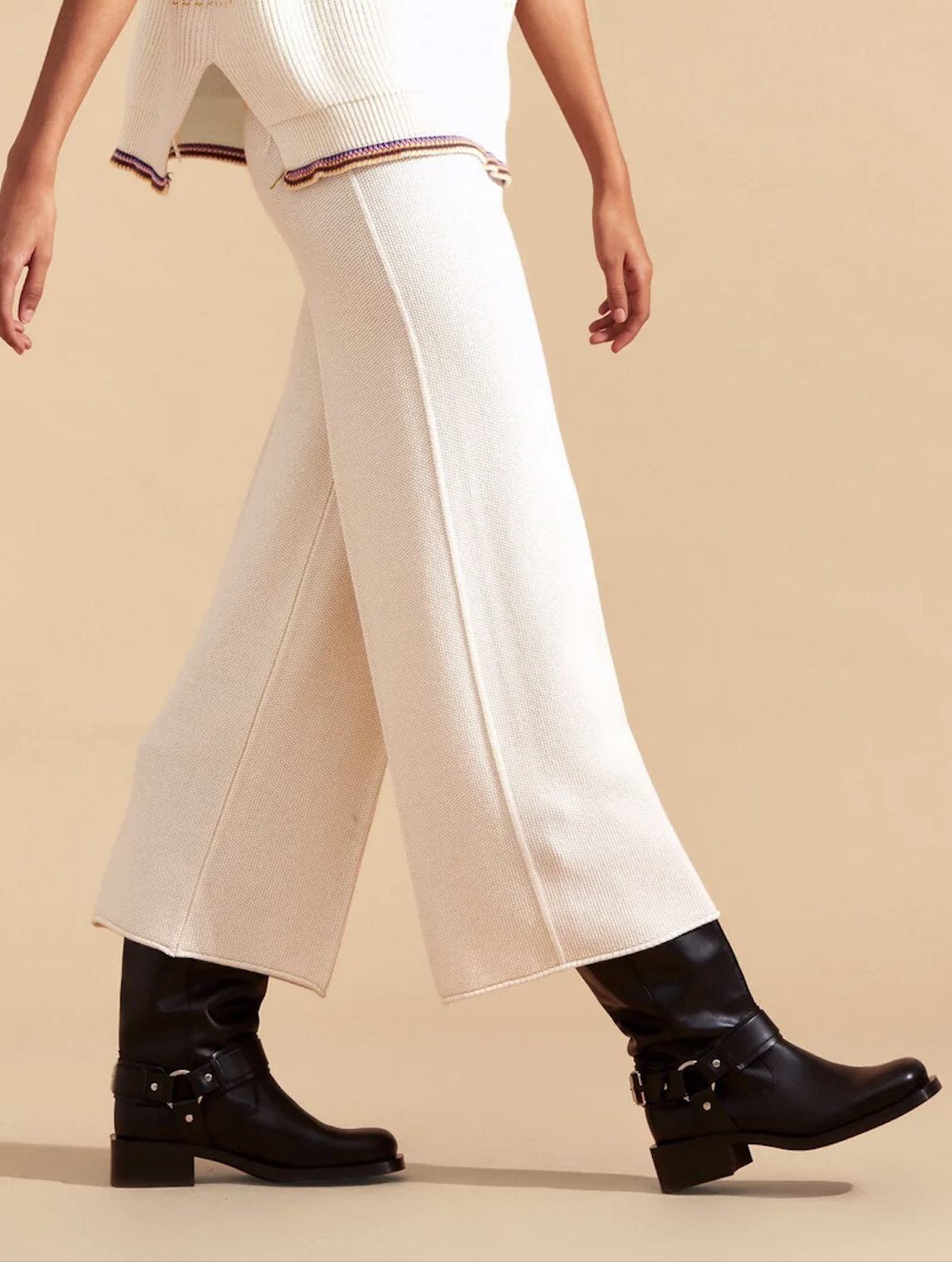 Pantalón ancho de punto y lana AKEP
