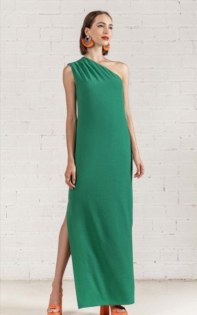 Vestido manga asimétrica MOUTAKI
