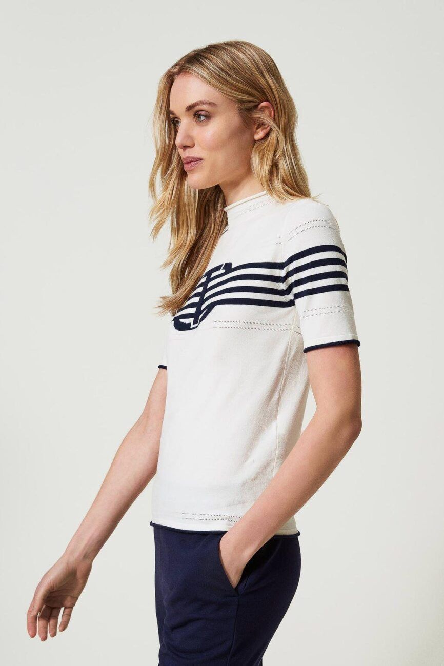 Jersey de rayas cuello cisne TWINSET