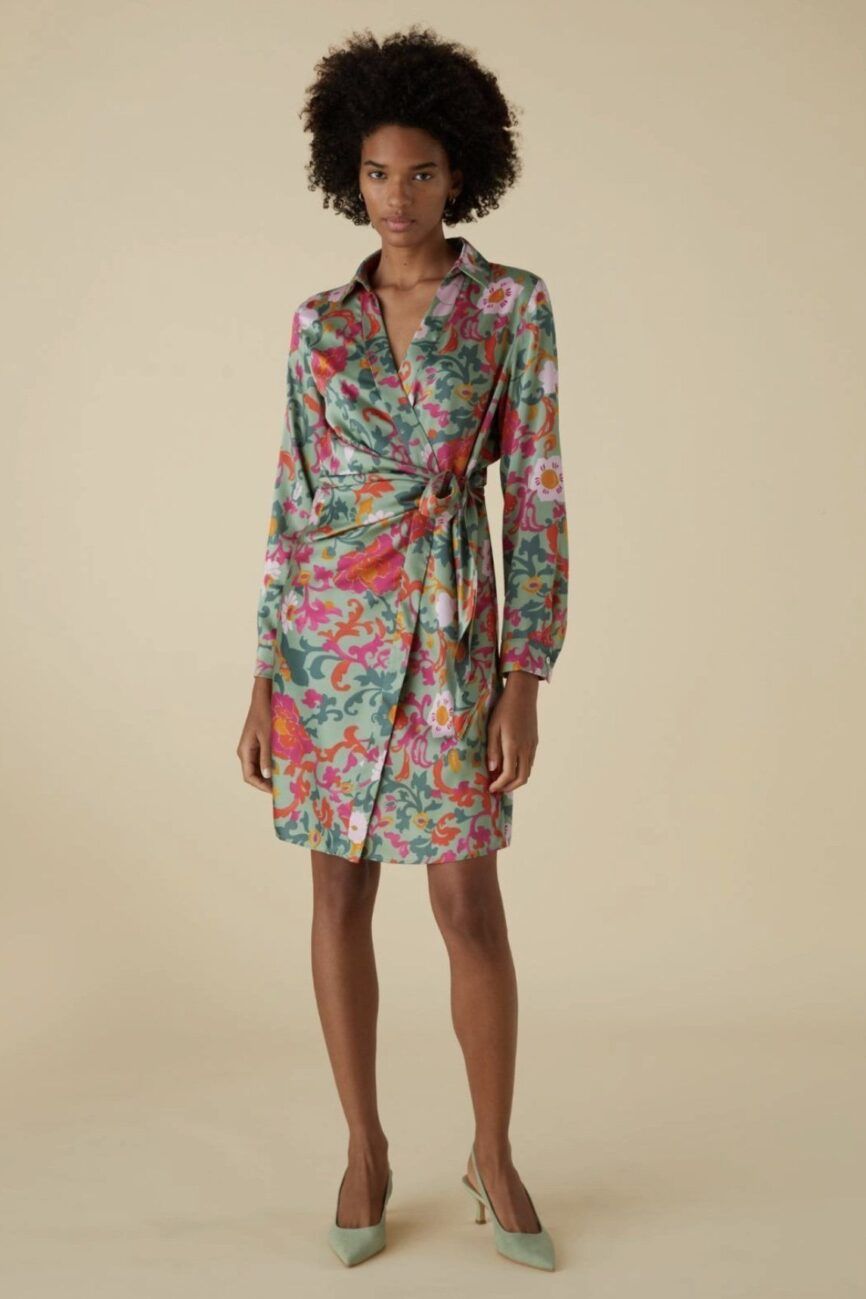 Vestido floral cruzado EMME MARELLA