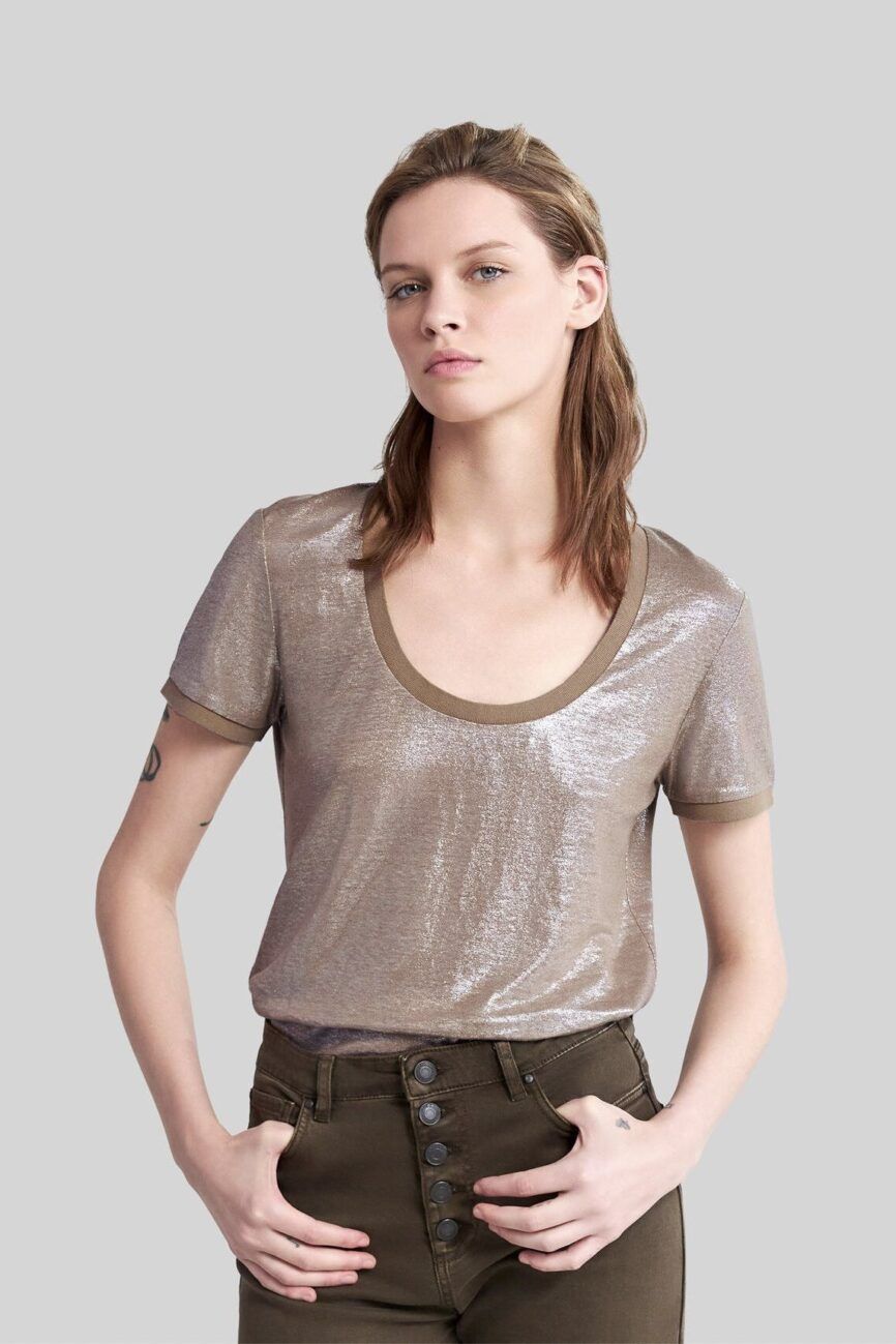 Camiseta punto lino brillos IKKS