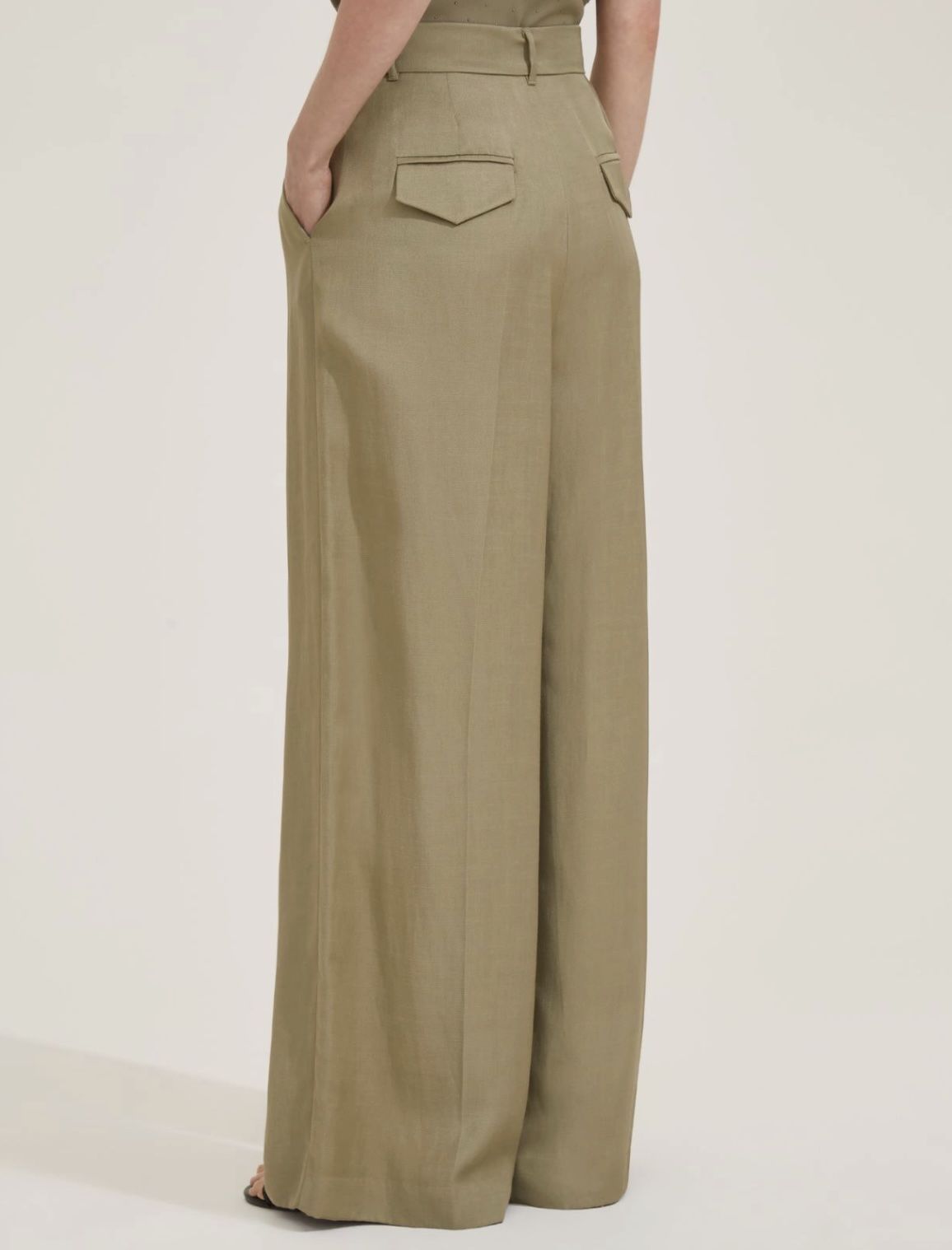 Pantalón de lino y viscosa caqui EMME MARELLA - Imagen 4