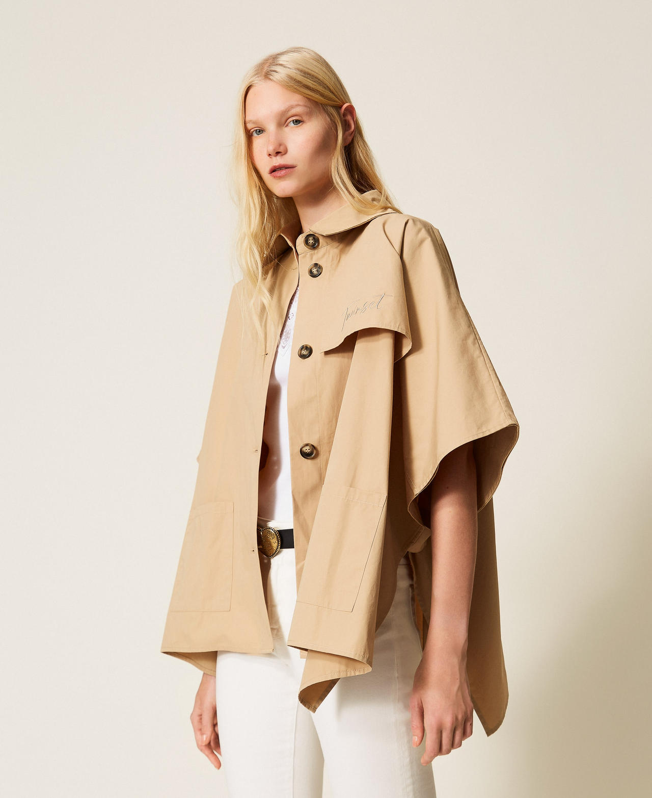 Gabardina estilo poncho TWINSET - Imagen 2