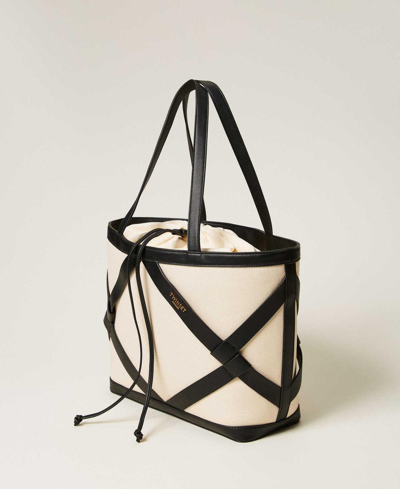 Bolso shopper blanco y negro TWINSET - Imagen 5