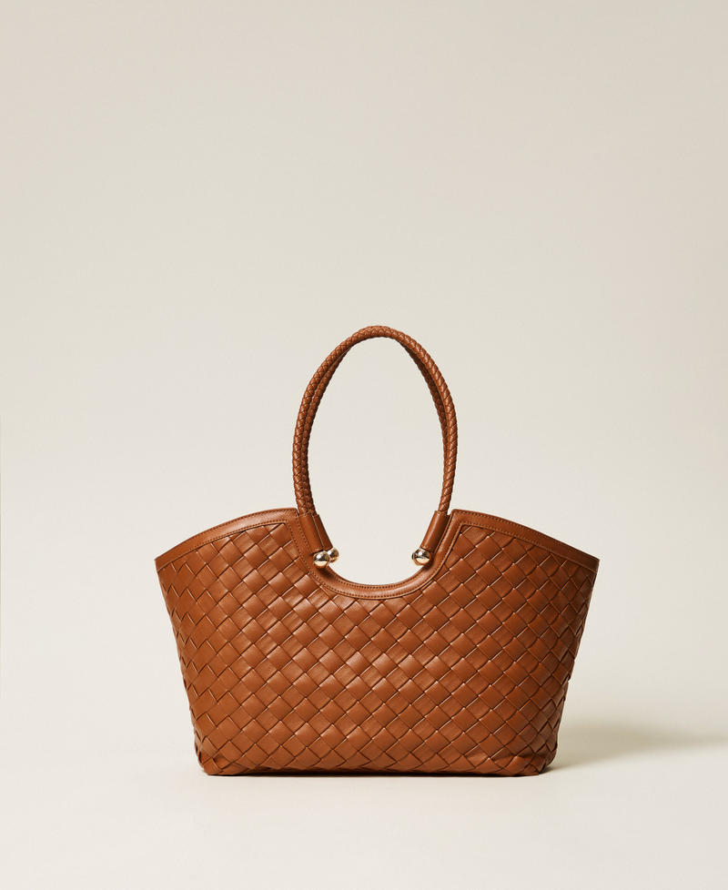 Bolso shopper trenzado a mano TWINSET - Imagen 2