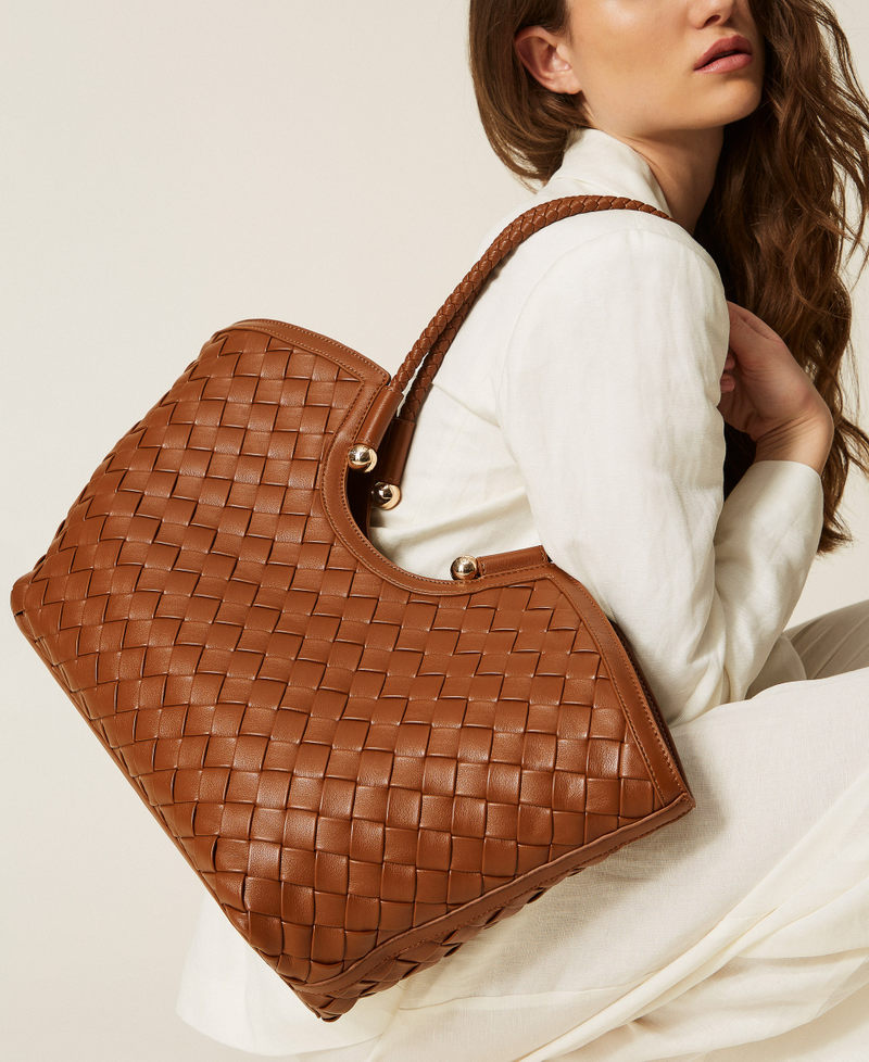 Bolso shopper trenzado a mano TWINSET