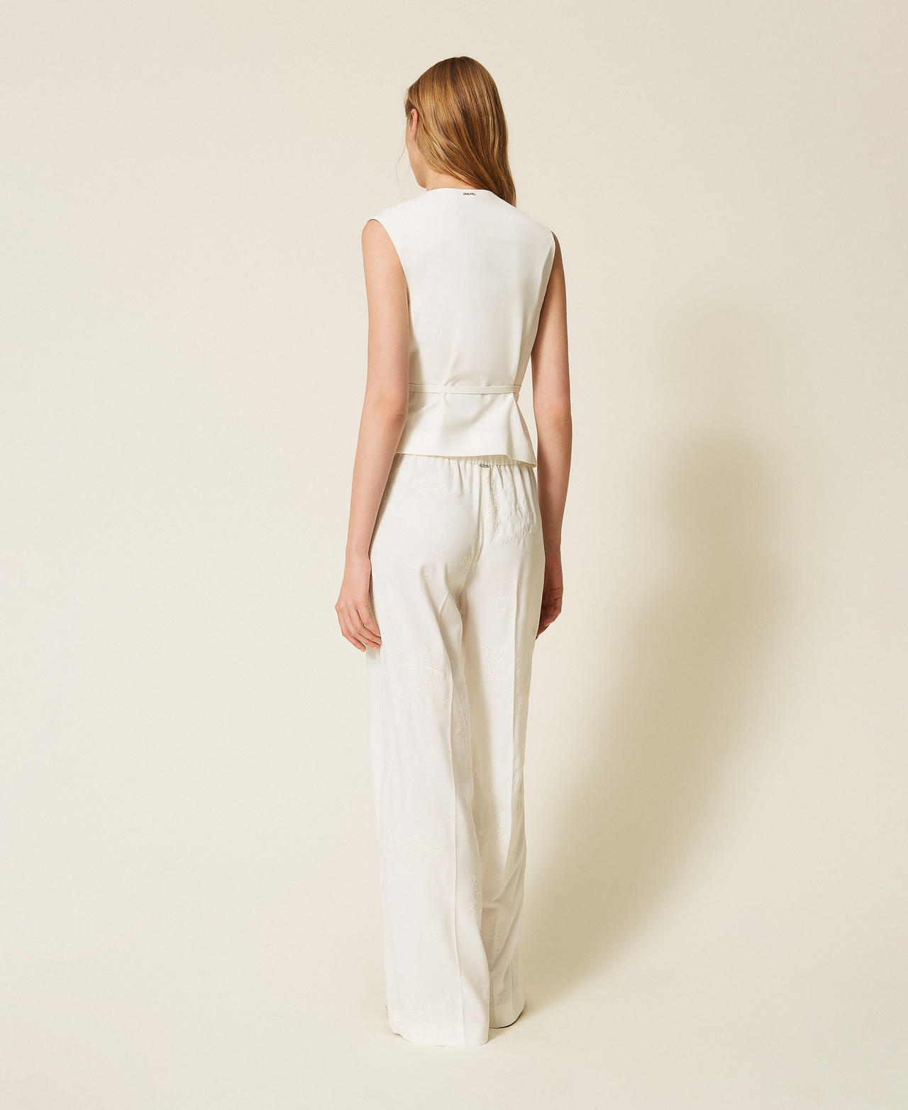 Pantalón palazzo bordado TWINSET - Imagen 5