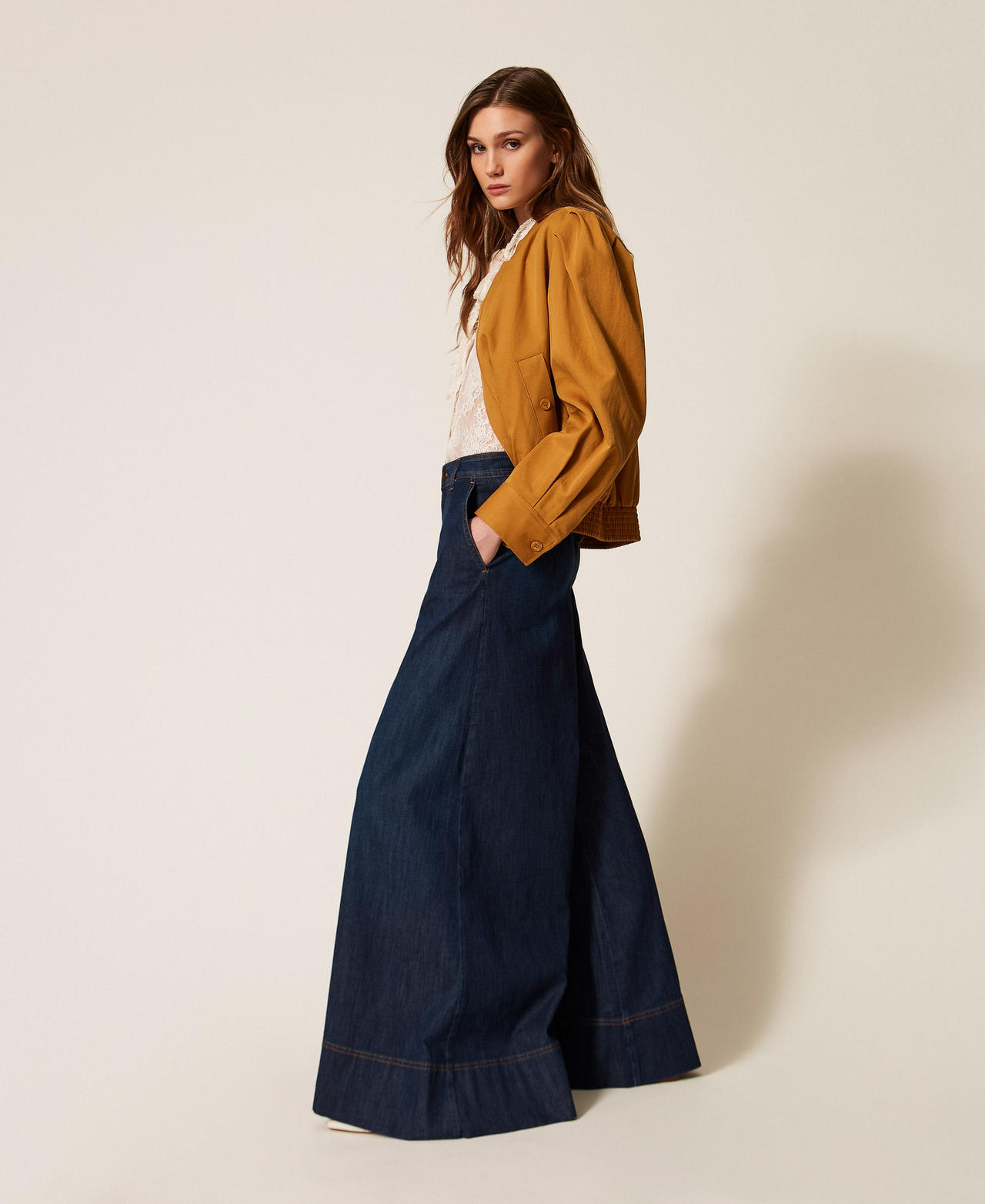 Vaqueros palazzo costuras TWINSET - Imagen 2