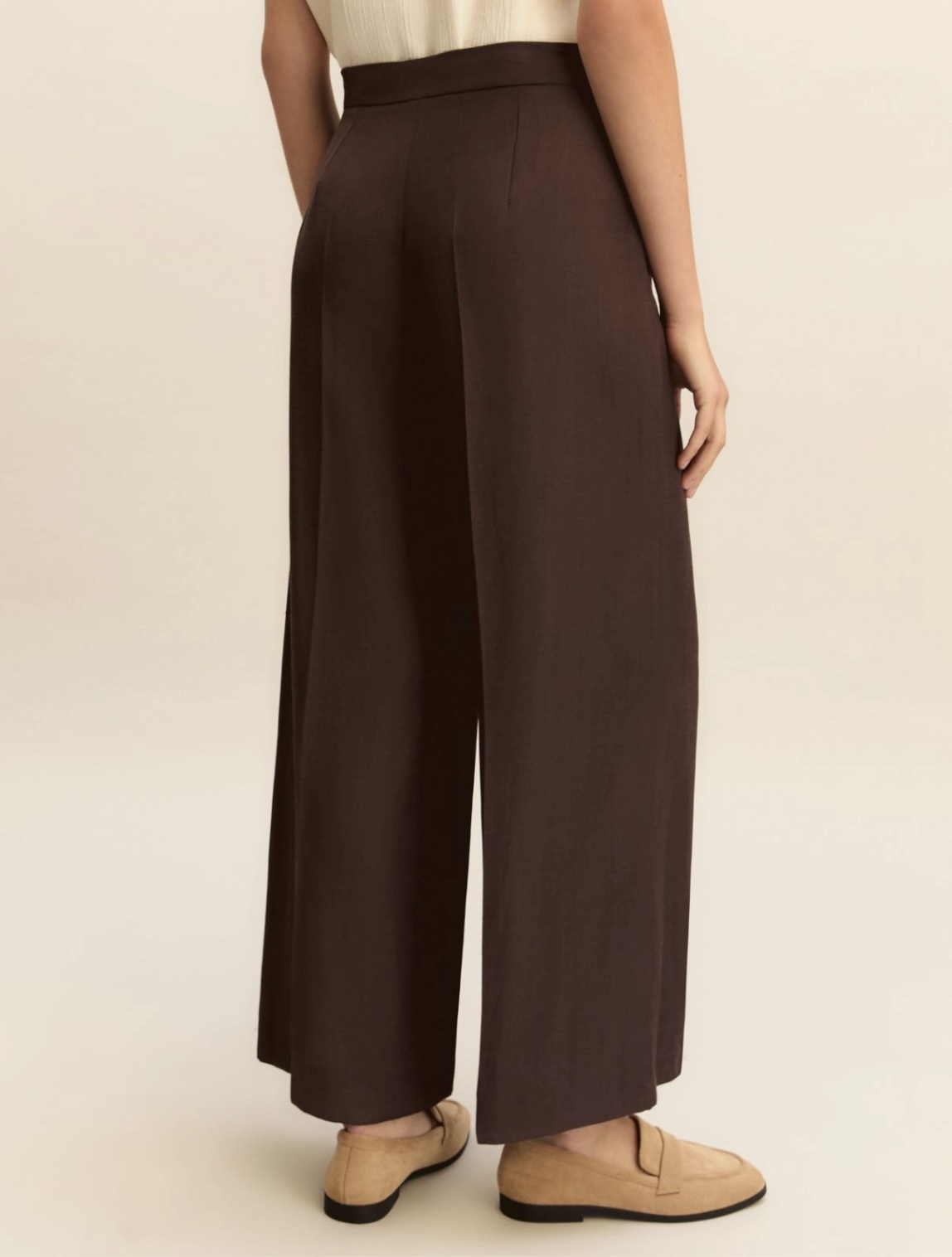 Pantalón recto de sarga y lino EMME MARELLA - Imagen 2