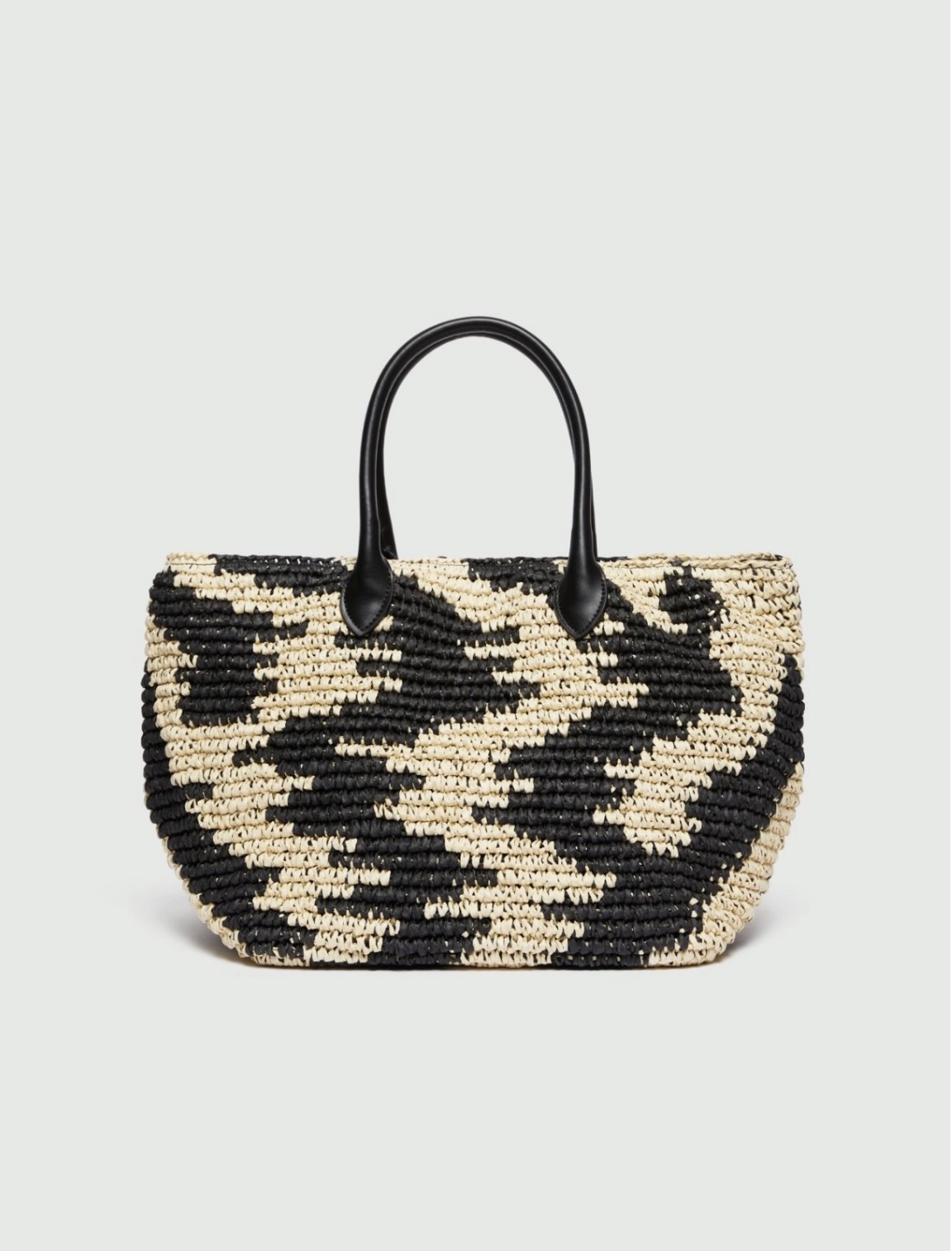 Shopper bicolor de rafia y cuero EMME DE MARELLA - Imagen 2