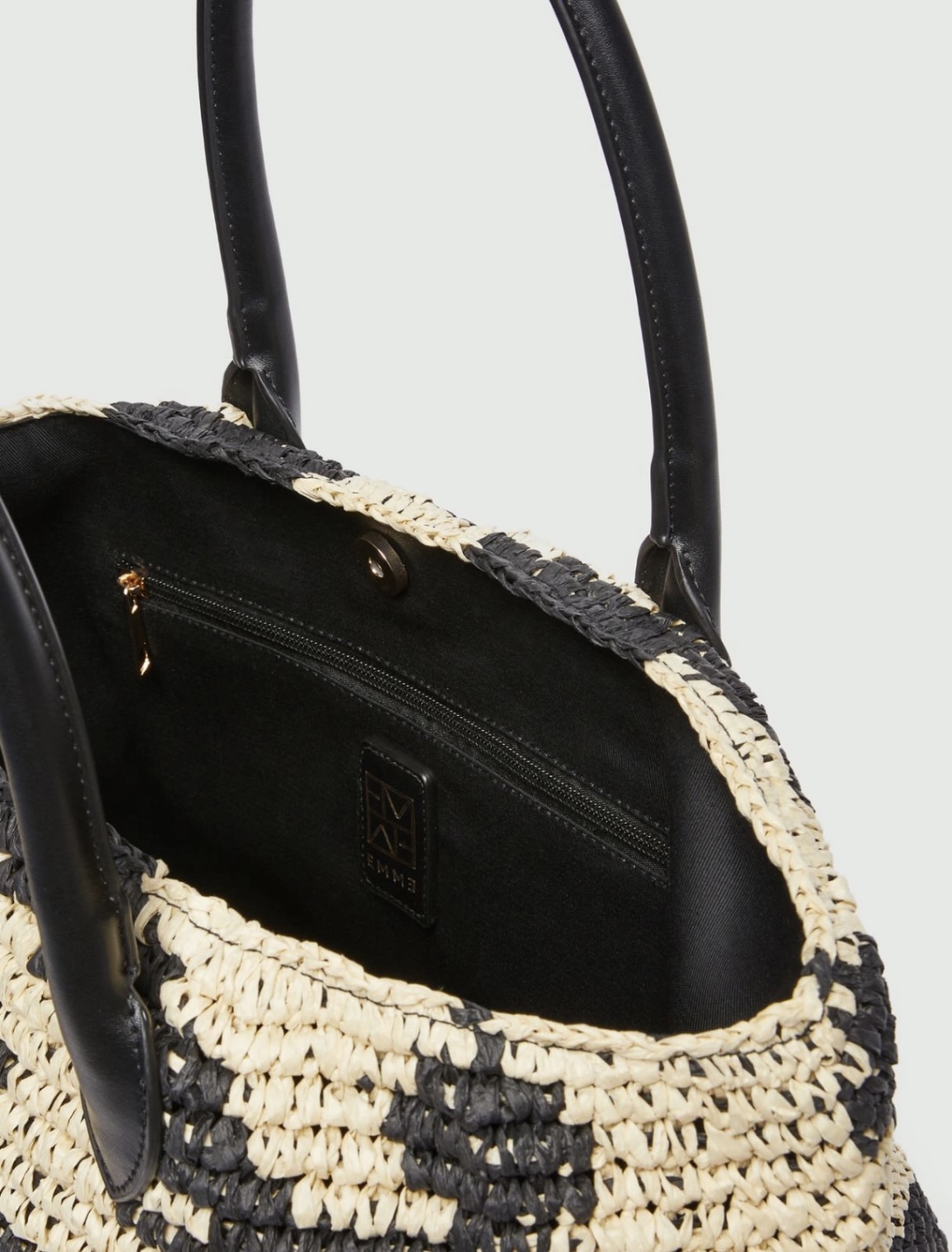 Shopper bicolor de rafia y cuero EMME DE MARELLA - Imagen 4