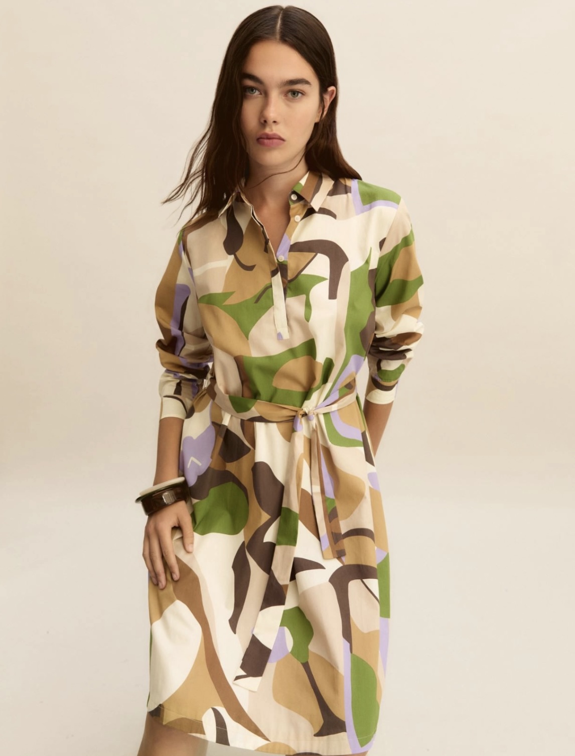 Vestido de popelina estampada EMME MARELLA