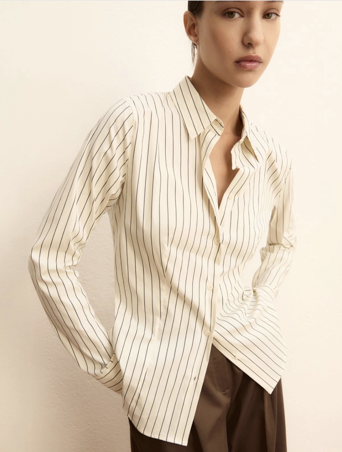 Camisa de popelina elástica rayas EMME MARELLA