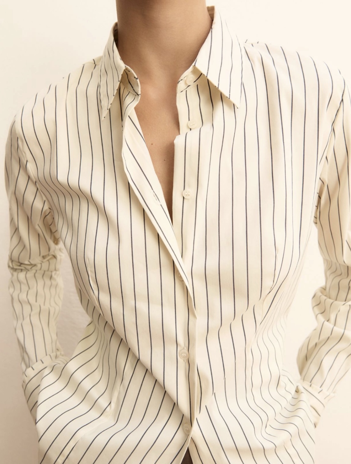 Camisa de popelina elástica rayas EMME MARELLA - Imagen 4