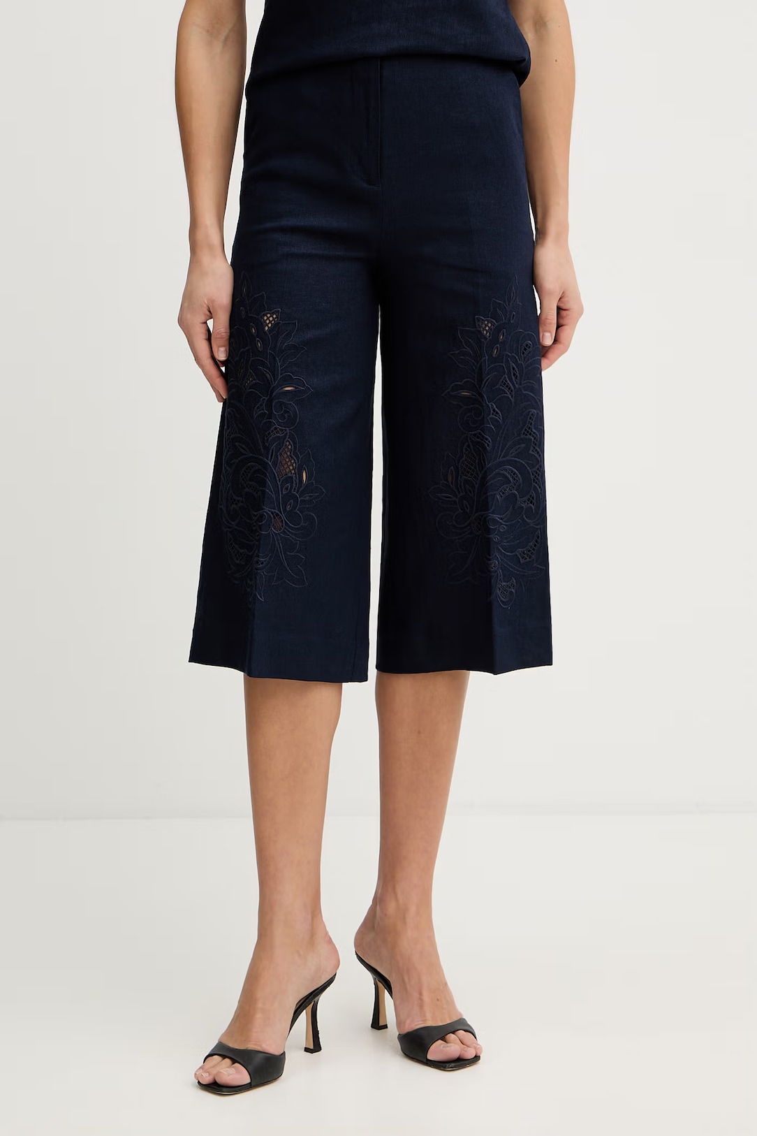 Pantalón de lino con bordados TWINSET - Imagen 3