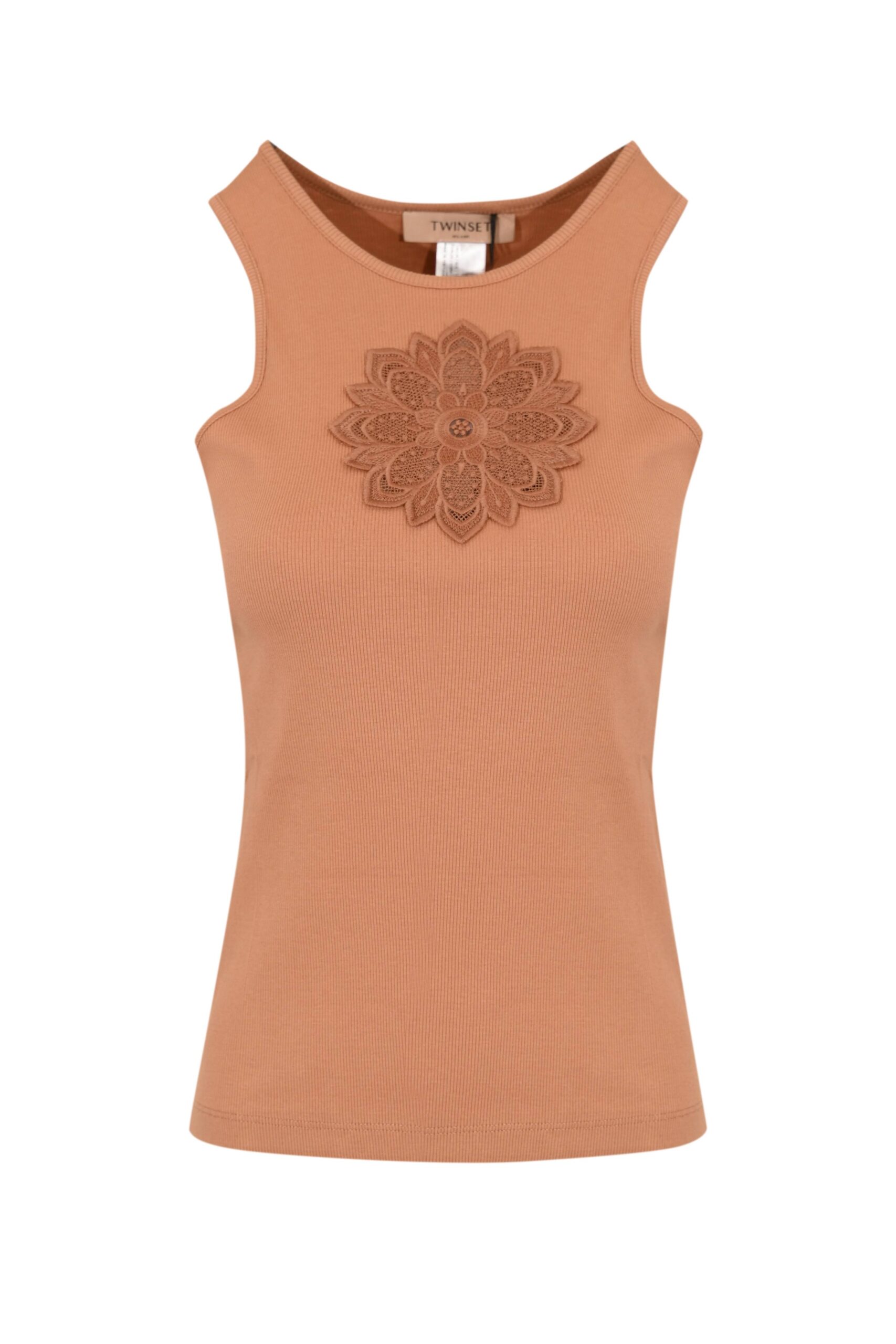 Camiseta sin mangas bordado floral TWINSET - Imagen 2