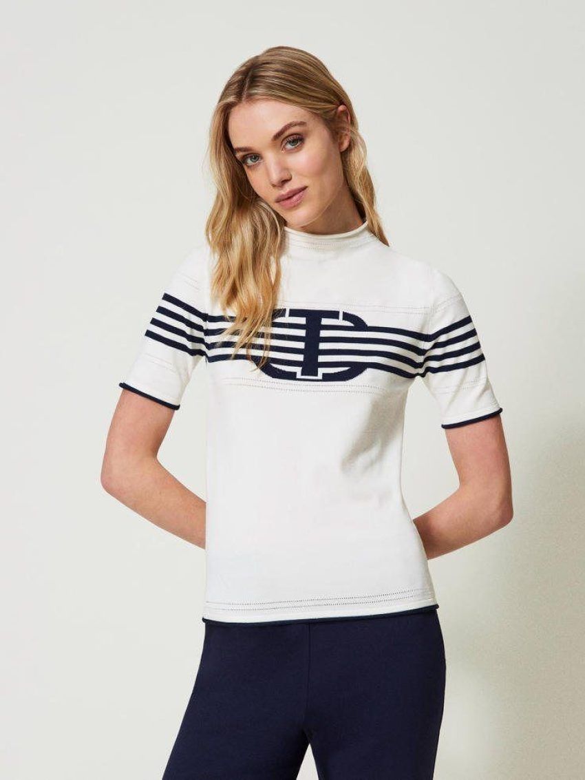 Jersey de rayas cuello cisne TWINSET