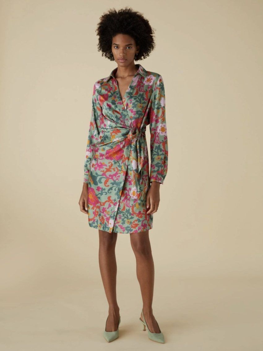 Vestido floral cruzado EMME MARELLA