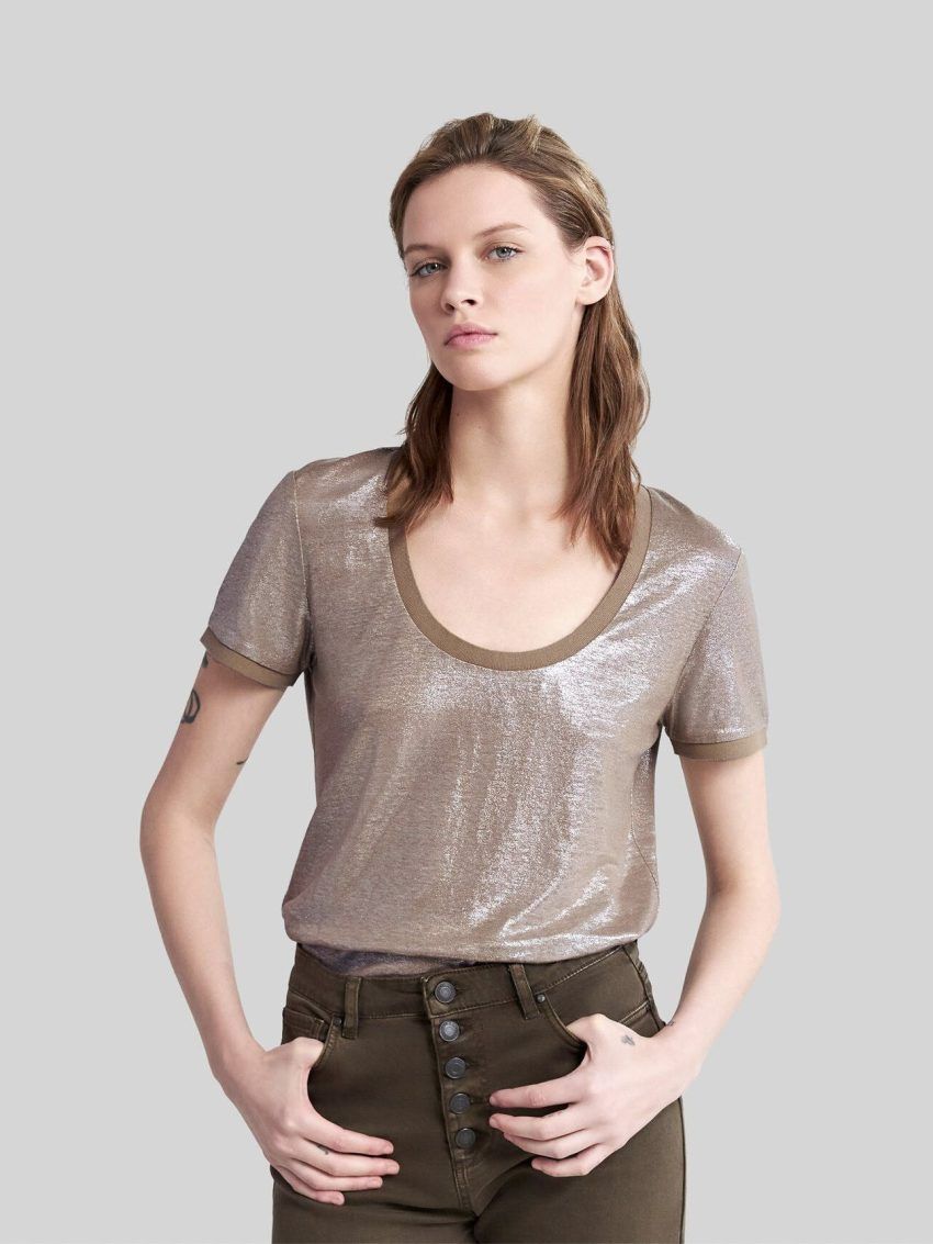 Camiseta punto lino brillos IKKS