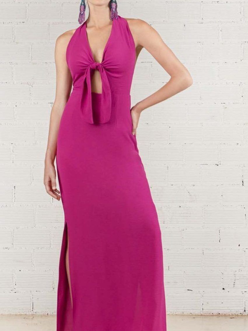 Vestido nudo escote MOUTAKI